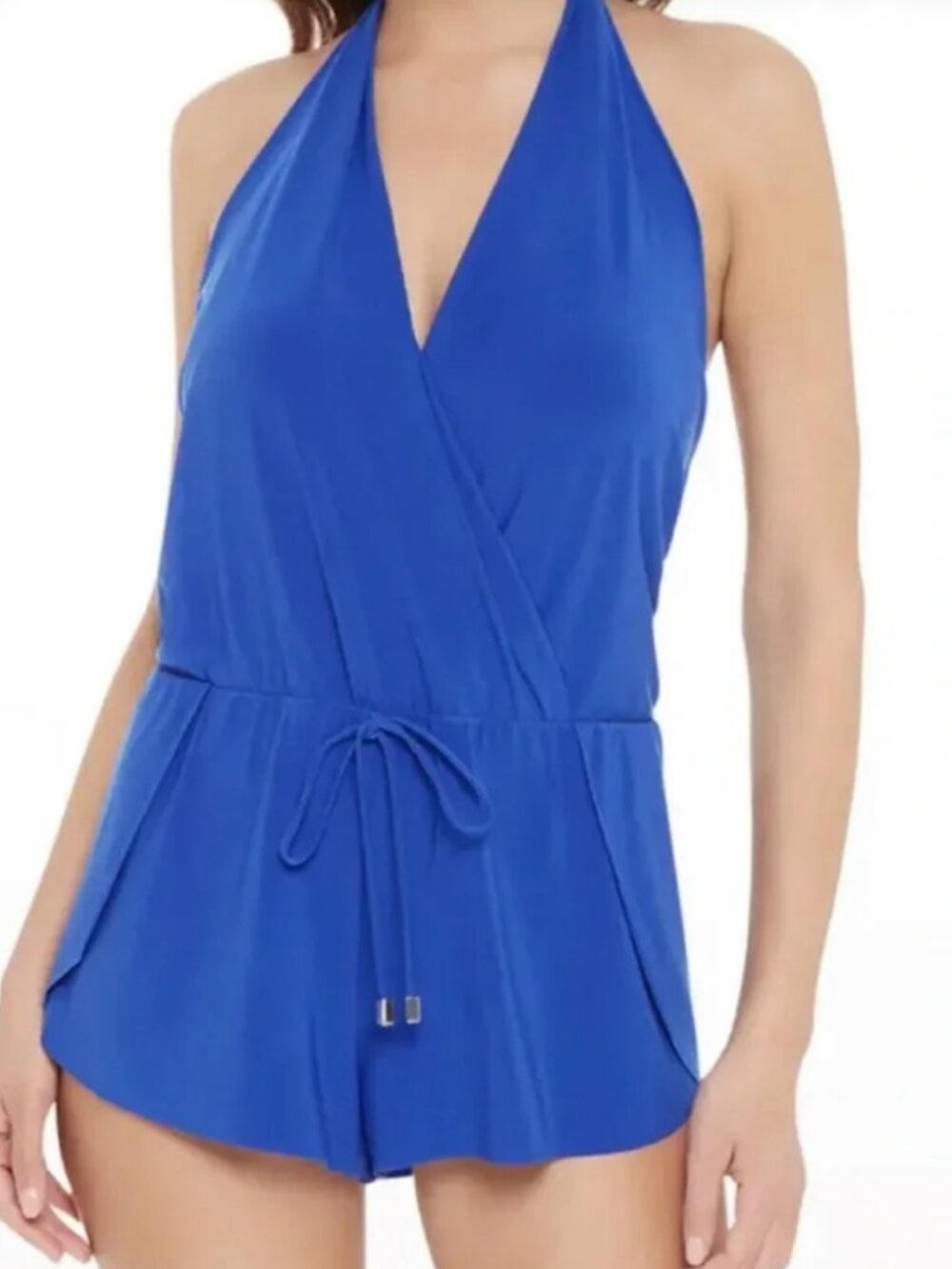 NWT Magicsuit Bianca One-Piece Romper Swimsuit Sapphire Blue Sz 10 MSRP $186